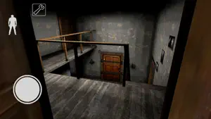 Landing above a staircase with a chest against the wall
