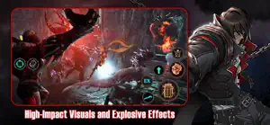 An explosion of red effects around a crowd of enemies — High-Impact Visuals and Explosive Effects