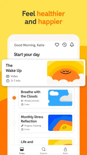 Daily plan with a short wake-up video and breathing activity