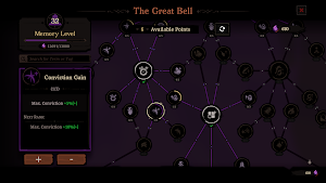The Great Bell skill tree with Memory Level 30 and nodes to unlock
