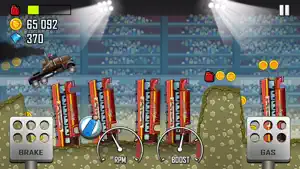 Stadium stage with rows of ramps and a bike jumping