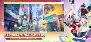 Neon cityscape being explored on foot