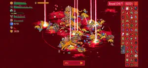 Round 104 chaos with lasers and Dudes piled around a boss