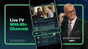 Live TV promotion listing more than 85 channels