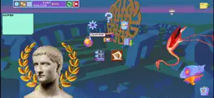 A Coolpunk-zone homepage with a marble bust, a laurel wreath and a flying creature on a blue background