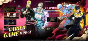 Varied game modes screen with a Level 40 Mini boss and a Stone Mask character