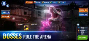 Boss encounter against a glowing creature in a night arena