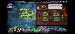 The tavern screen with an animal recruiter offering units beside the board