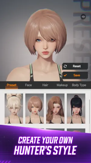 Character creator with hair presets for a short-haired hunter — Create Your Own Hunter's Style