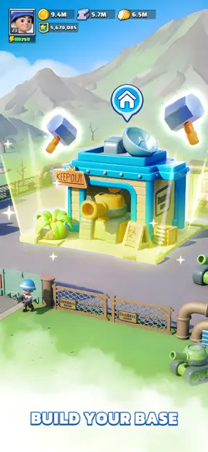 Base building screen with a workshop being upgraded