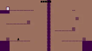 Brown level of dashed platforms split by a spike column down the middle