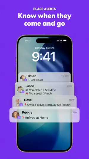 Lock screen alerts for leaving school and arriving home
