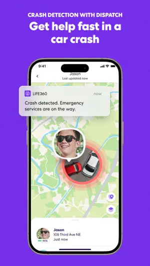 Crash detection alert saying emergency services are on the way