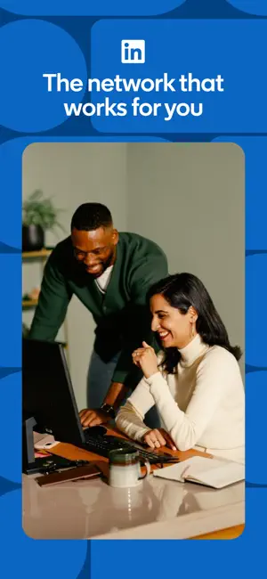 Brand card showing two colleagues at a desk
