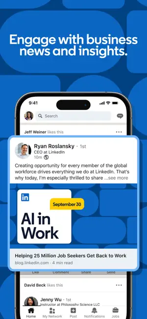 Feed post from a company executive with a linked article