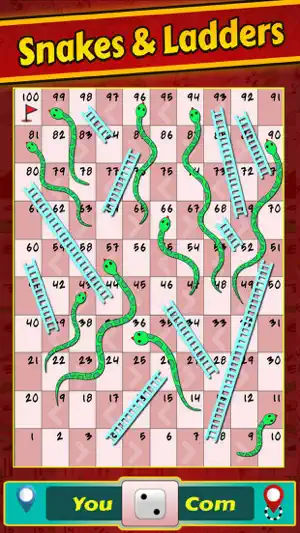 Snakes and Ladders board numbered to one hundred