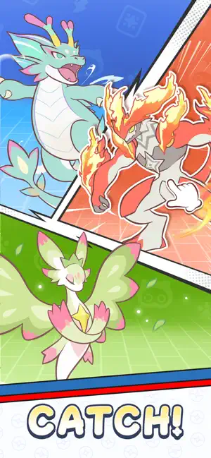 A dragon Lumi and a flame Lumi bursting from a card — Catch!