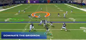 Play in progress with route lines drawn across the field