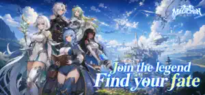 Key art of five anime characters under a blue sky, captioned join the legend, find your fate