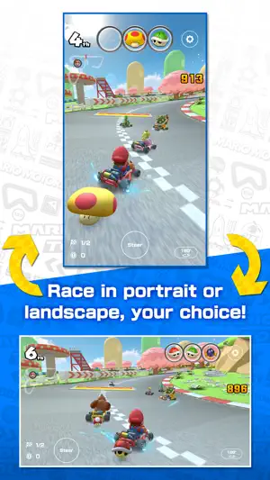 The same race shown in portrait and landscape views