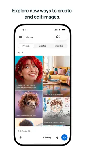 Preset library of image editing ideas applied to personal photos