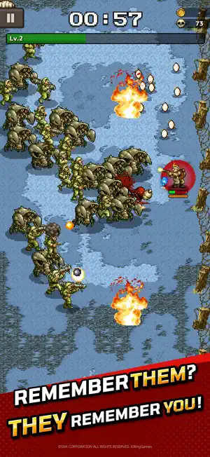 A top-down field of Rebel Army soldiers swarming Marco with a 57-second timer, captioned remember them? They remember you
