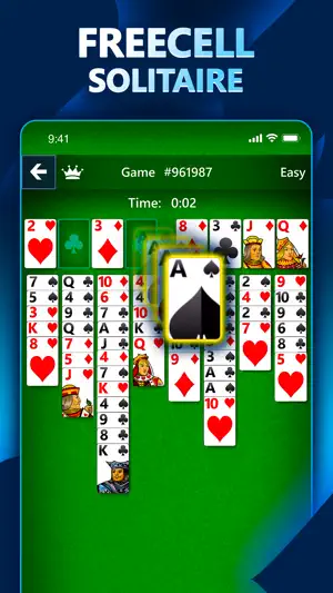 FreeCell deal numbered and timed at the start