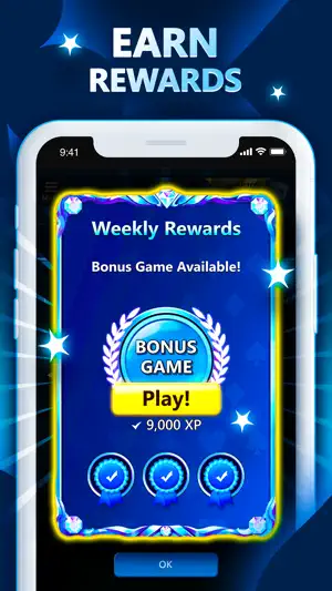 Weekly rewards panel offering a bonus game