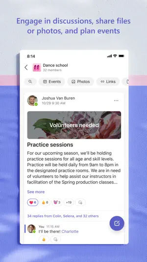 Community post asking for volunteers with 34 replies attached