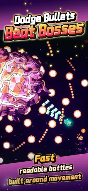A rocky boss spitting rings of bullets — Dodge Bullets, Beat Bosses