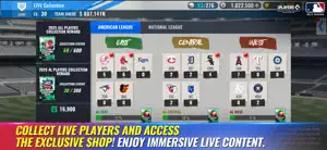 Card collection screen split by American and National leagues