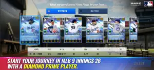 Player selection offering a pitcher and a batter card