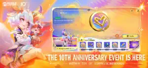 Tenth anniversary event screen with reward tracks