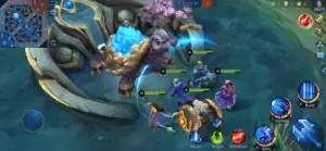 Five-on-five battle around a jungle objective