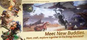The three Buddies — Palico, Rutaco and Trillan — in front of an Aesoland vista