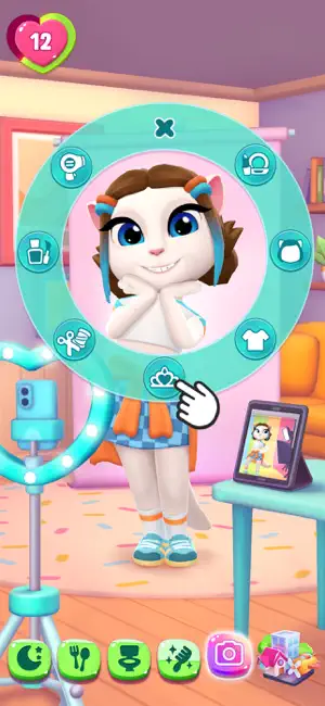 Styling wheel around the character with tool icons