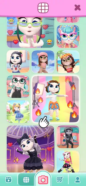 Photo grid of saved looks in different outfits