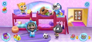 Bedroom with bunk beds and characters ready for sleep