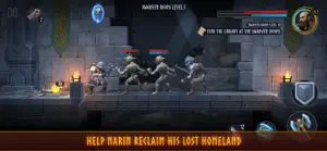 A pack of goblins charging Narin on a stone bridge — help Narin reclaim his lost homeland