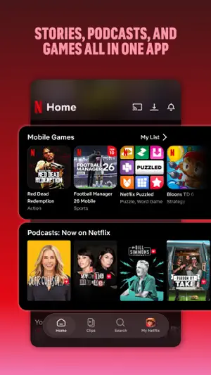 Mobile games row listing Red Dead Redemption and Bloons TD 6