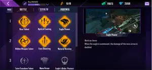 Talent screen with Battle, Stealth and Partner trees and an Eagle Power node