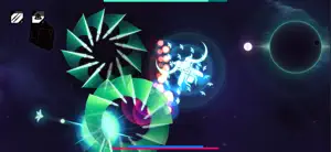 A green spiral shield around the ship as enemies close in