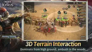 Huang Zhong beside troops fighting on a wooded slope — 3D Terrain Interaction