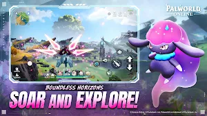 Gliding over a bay with a pink Pal watching — Soar and Explore