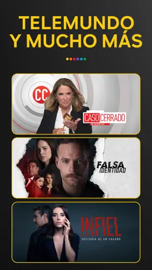 Row of Telemundo Spanish-language series artwork