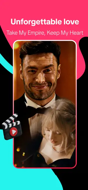 Promo frame for the series Take My Empire, Keep My Heart, showing a smiling man in a tuxedo beside a woman in a dark evening dress