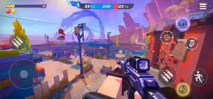 Charging through a collapsing orange arena with a submachine gun