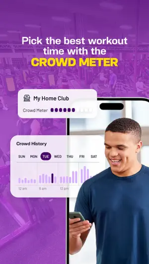 Pick the best workout time with the Crowd Meter: busy hours for the member's home club