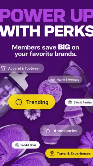 Power Up with Perks: members save on apparel, food, travel and other partner brands