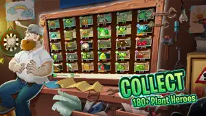 Almanac wall showing rows of collectible plant heroes